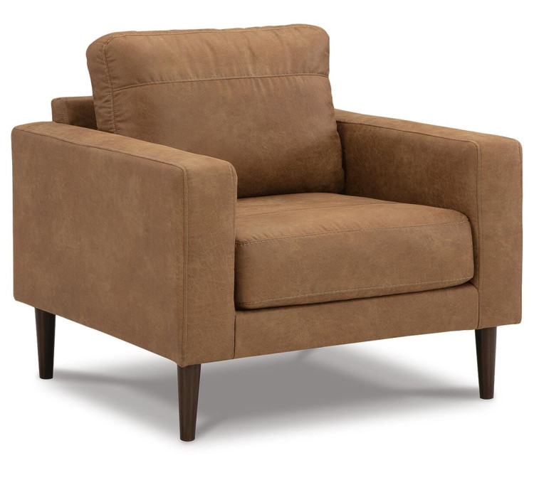 Telora Chair and Ottoman - Caramel