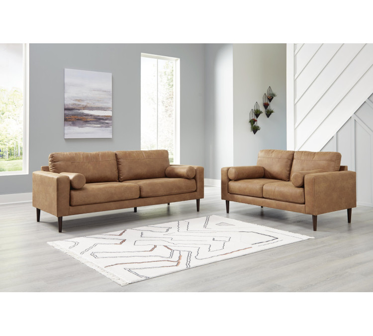 Telora Sofa and Loveseat - Caramel