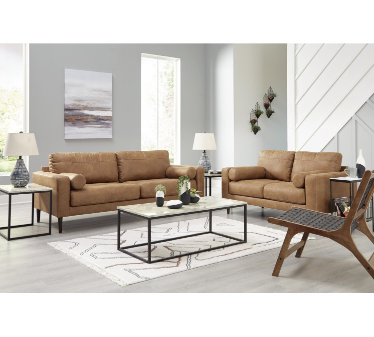 Telora Sofa and Loveseat - Caramel