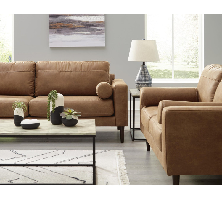 Telora Sofa and Loveseat - Caramel