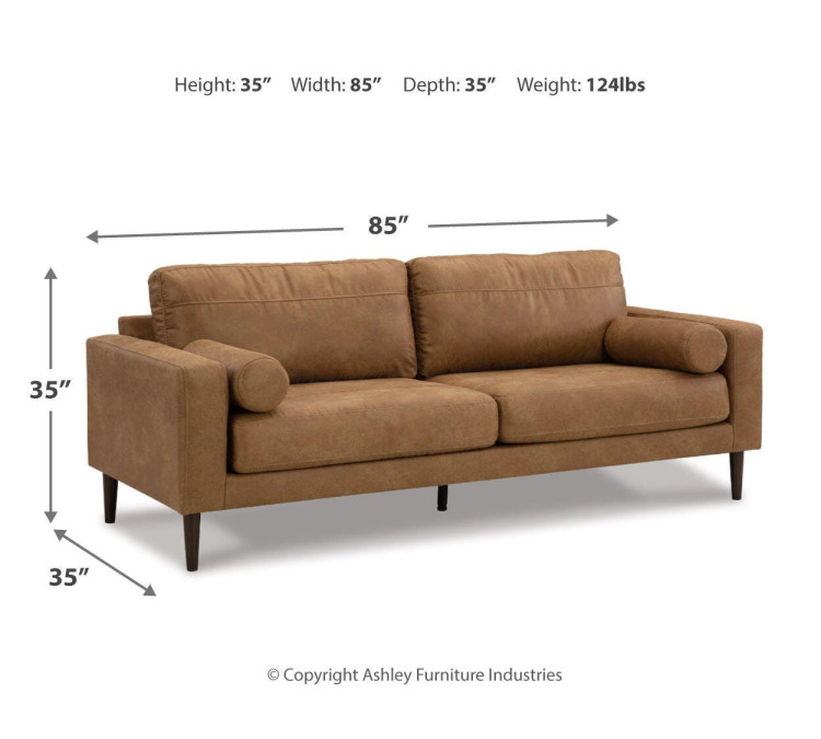 Telora Sofa, Loveseat, Chair and Ottoman - Caramel