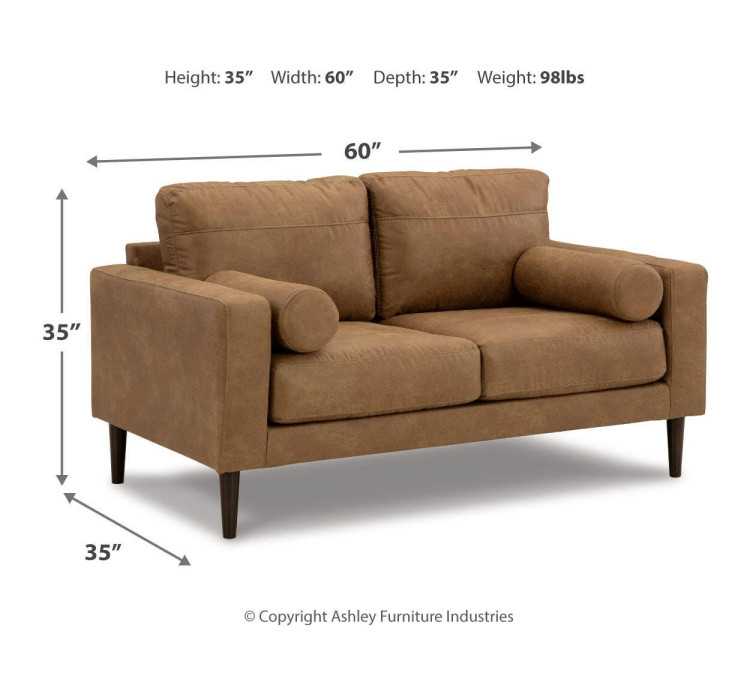 Telora Sofa, Loveseat, Chair and Ottoman - Caramel