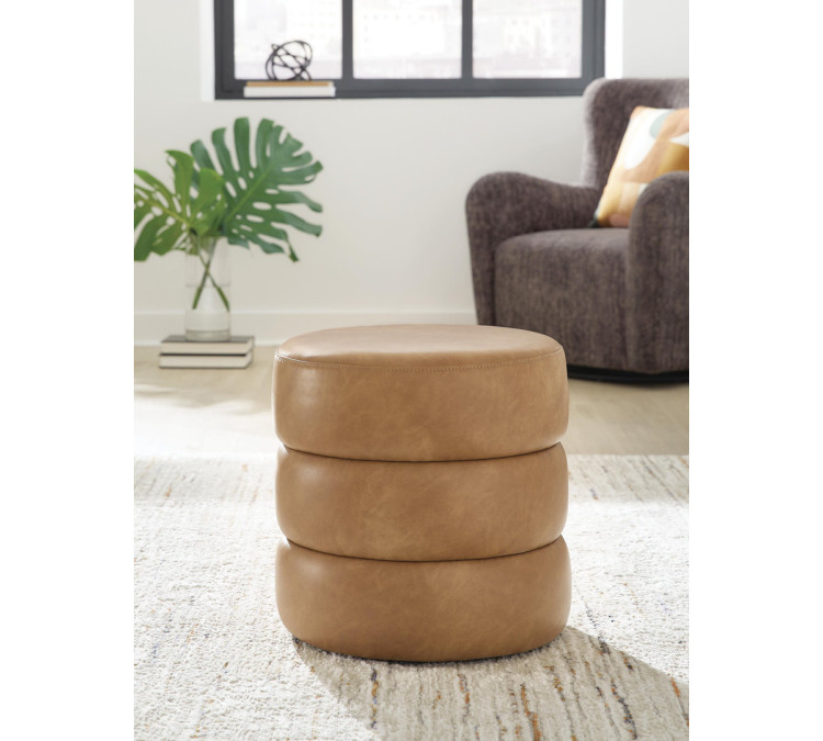 Ummi Swivel Accent Ottoman - Caramel