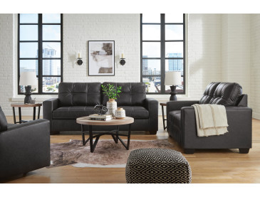 Barlin Mills Sofa, Loveseat and Recliner - Carbon