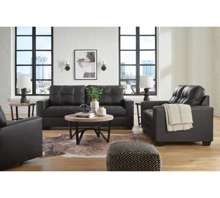 Barlin Mills Sofa, Loveseat and Recliner - Carbon