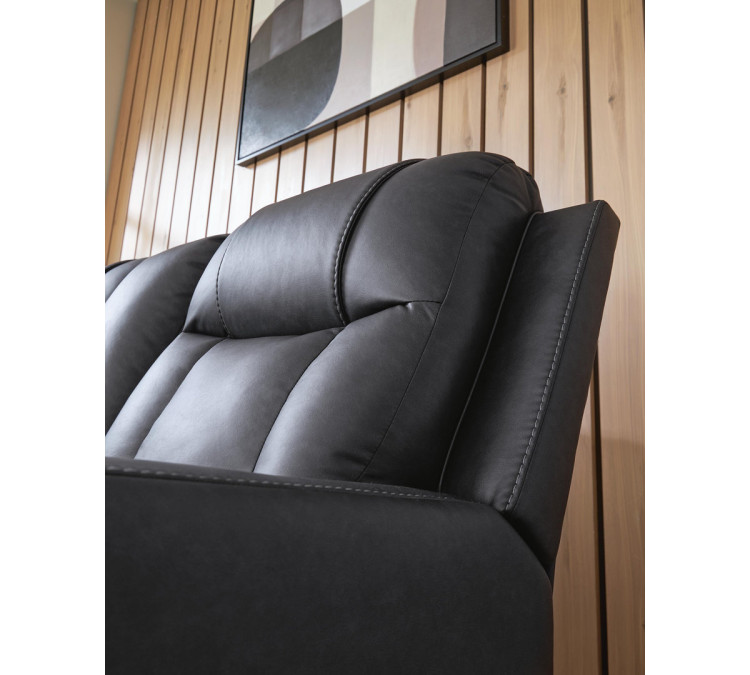 Mackmenville Reclining Sofa and Reclining Loveseat with Console - Carbon