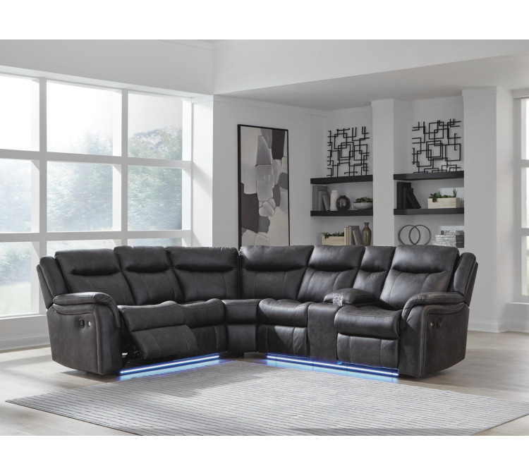 Perarrygin 2-Piece Reclining Sectional - Carbon