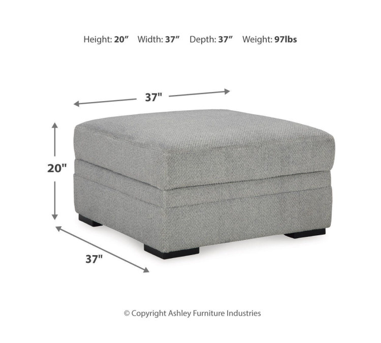 Casselbury Chair and Ottoman - Cement