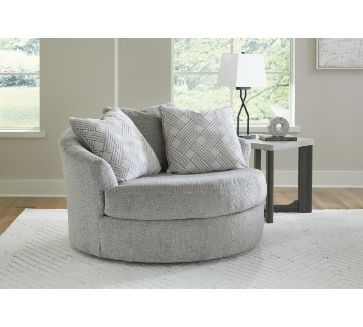Casselbury Chair and Ottoman - Cement