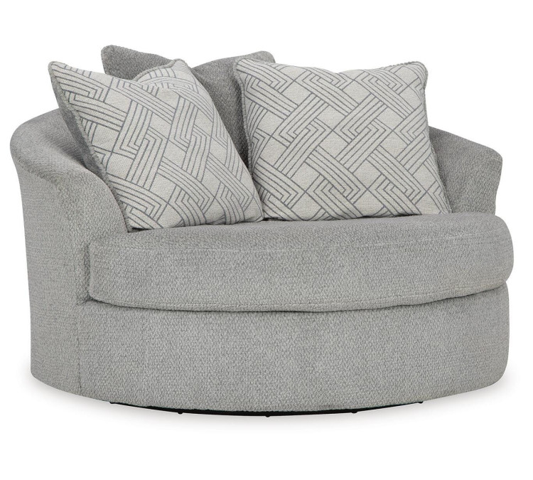 Casselbury Chair and Ottoman - Cement