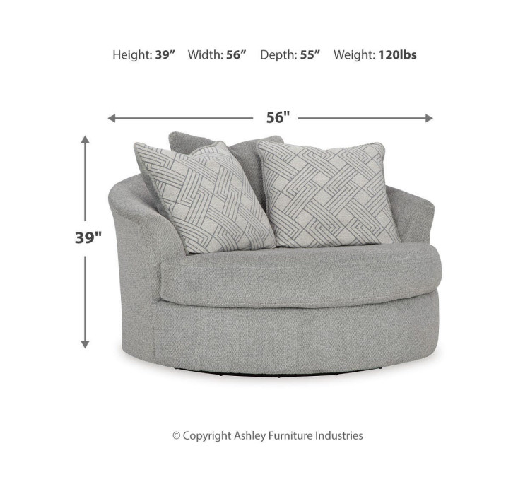Casselbury Chair and Ottoman - Cement