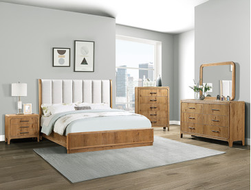 WESTCOTT BEDROOM GROUP - QUEEN / Cerused Natural