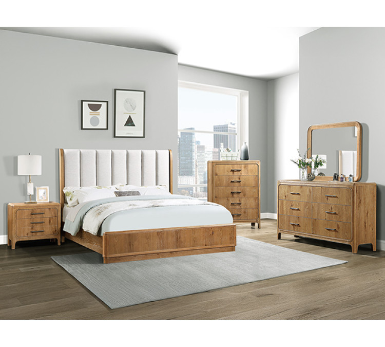 WESTCOTT BEDROOM GROUP - QUEEN / Cerused Natural
