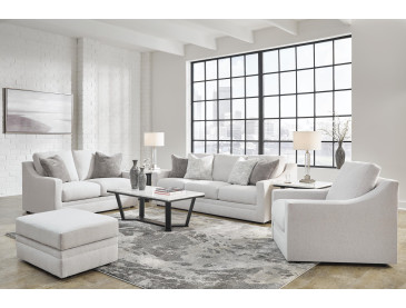 Maitelynn Sofa, Loveseat, Chair and Ottoman - Chalk