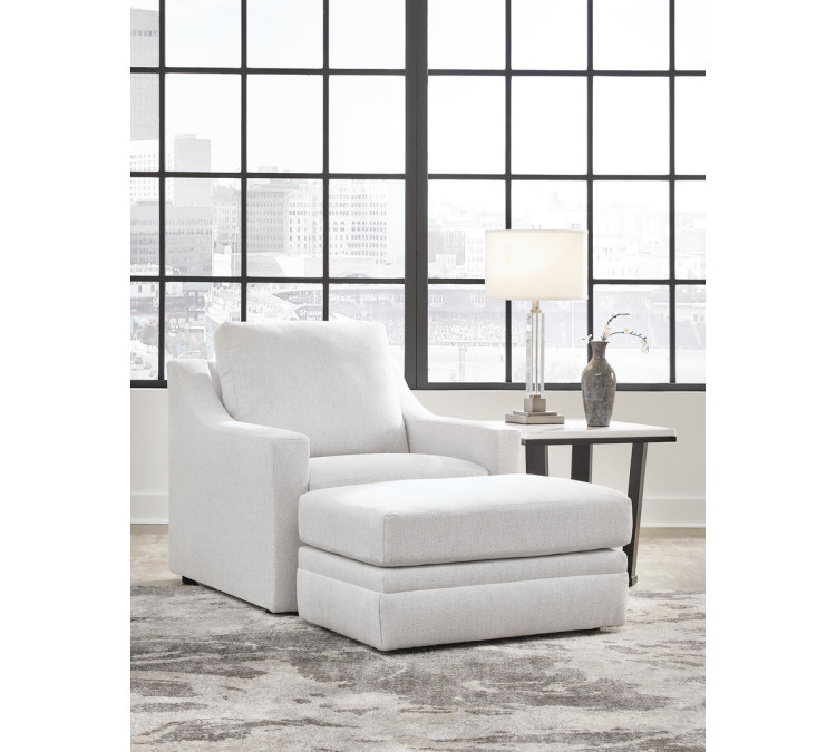 Maitelynn Sofa, Loveseat, Chair and Ottoman - Chalk