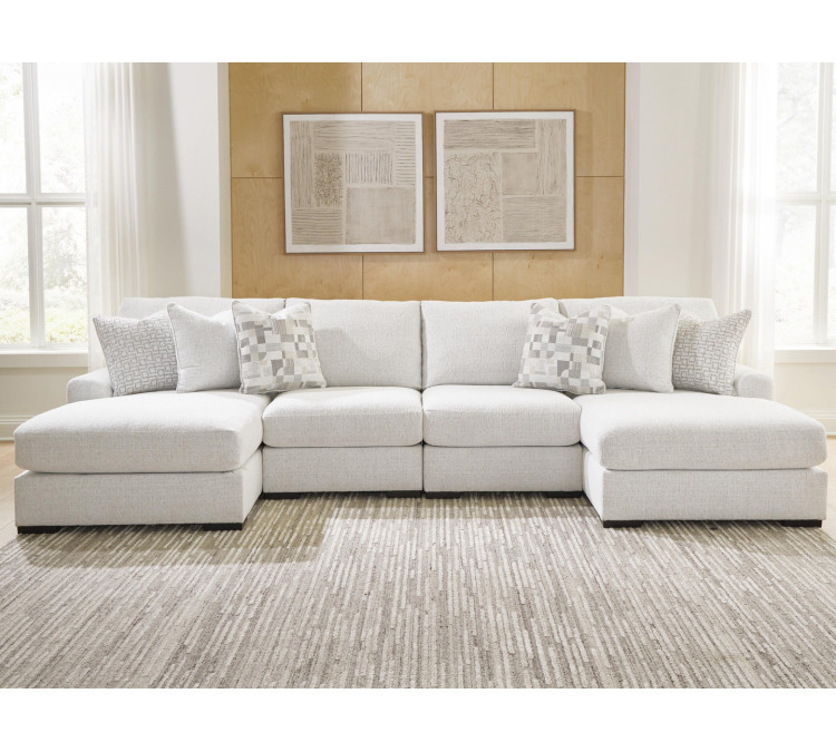 Wynncroft Manor 4-Piece Double Chaise Sectional - Chalk