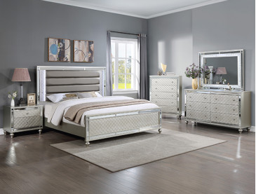 CRISTIAN BEDROOM GROUP - QUEEN / Champagne