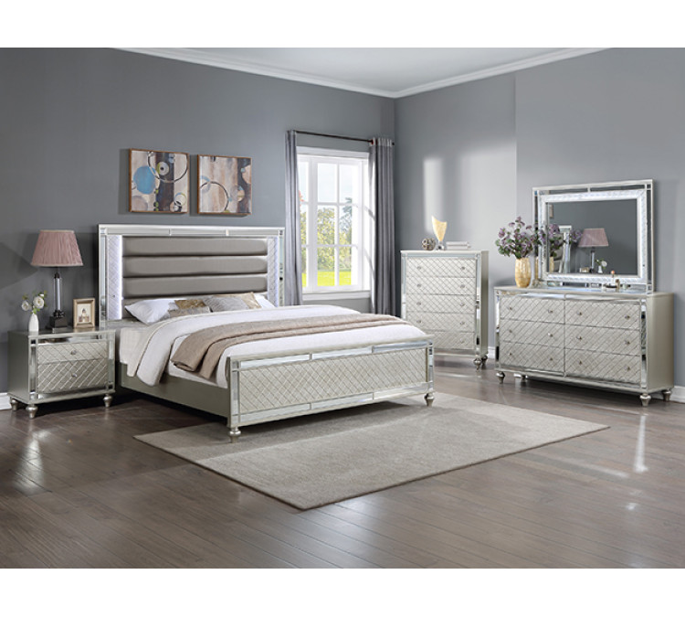 CRISTIAN BEDROOM GROUP - QUEEN / Champagne