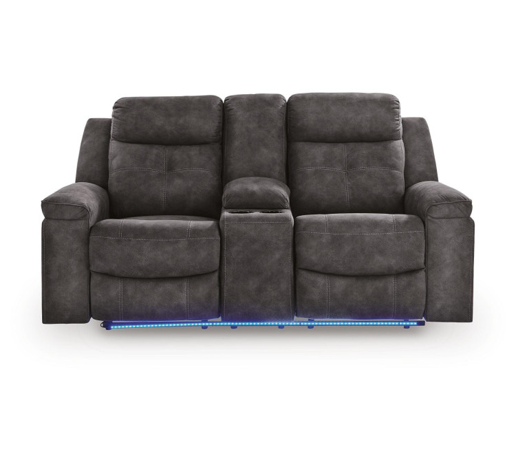 Brysonview Reclining Loveseat with Console - Charcoal