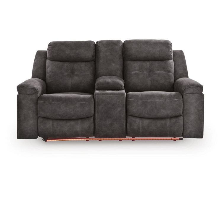 Brysonview Reclining Loveseat with Console - Charcoal