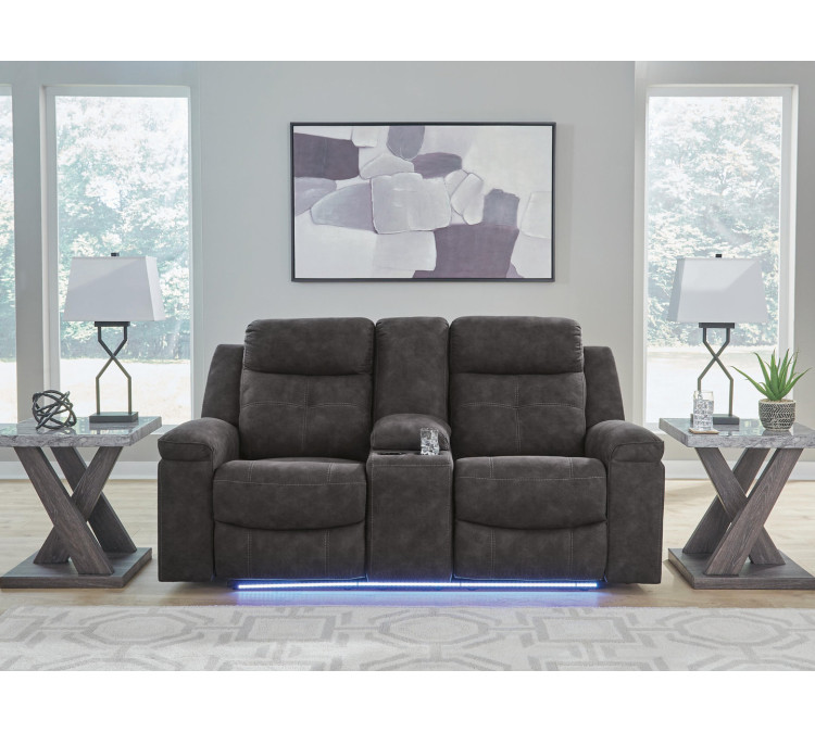 Brysonview Reclining Loveseat with Console - Charcoal