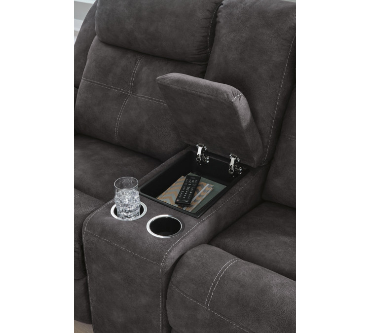 Brysonview Reclining Loveseat with Console - Charcoal