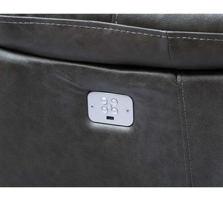 Denver Dual/Power 6/Piece Sectional - Charcoal