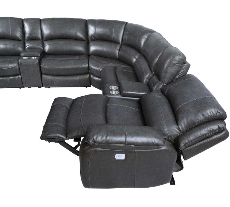 Denver Dual/Power 6/Piece Sectional - Charcoal