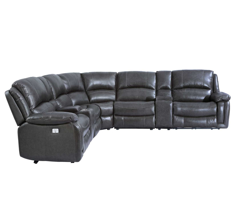 Denver Dual/Power 6/Piece Sectional - Charcoal