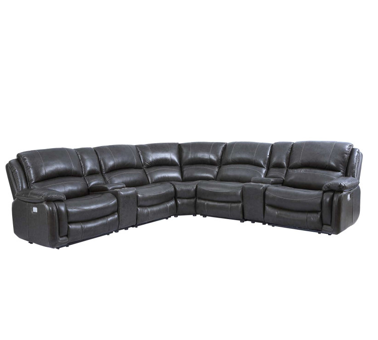 Denver Dual/Power 6/Piece Sectional - Charcoal
