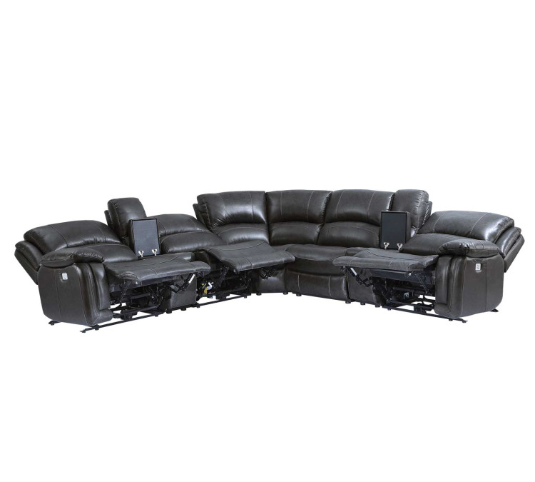 Denver Dual/Power 6/Piece Sectional - Charcoal