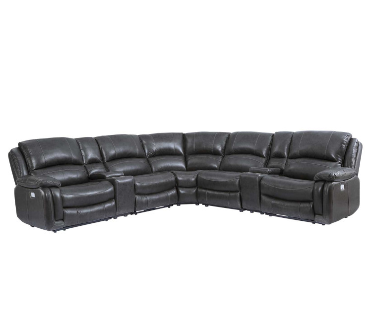 Denver Dual/Power 6/Piece Sectional - Charcoal