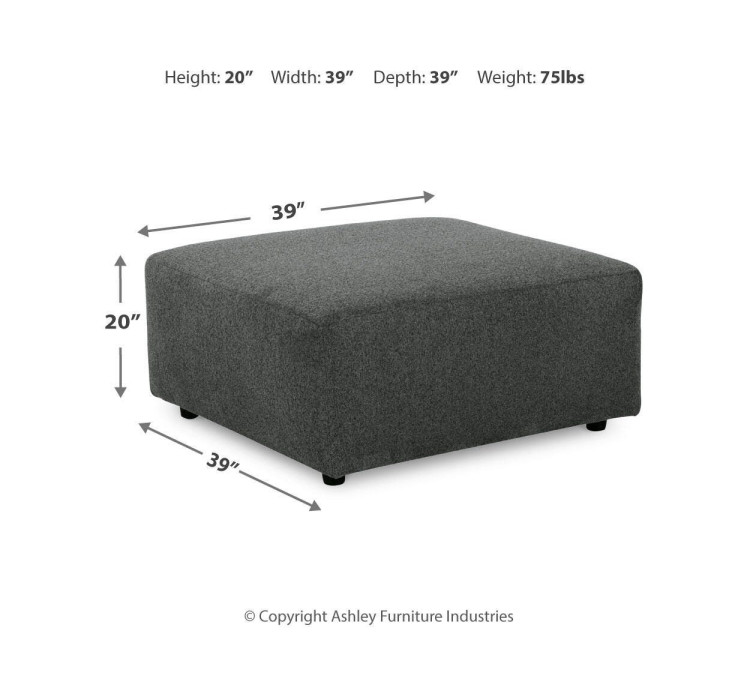 Edenfield Oversized Accent Ottoman - Charcoal