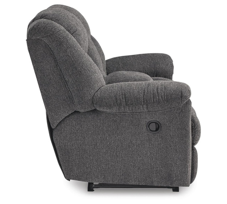 Foreside Reclining Loveseat with Console - Charcoal