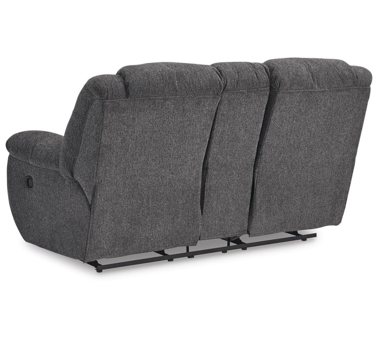 Foreside Reclining Loveseat with Console - Charcoal