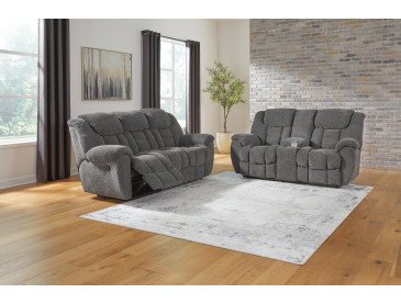 Foreside Sofa and Loveseat - Charcoal
