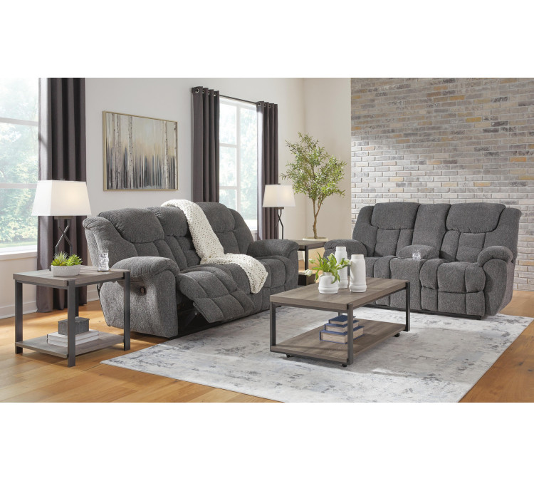 Foreside Sofa and Loveseat - Charcoal