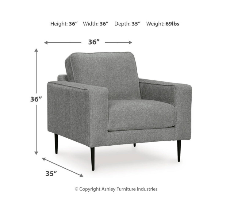 Hazela Chair and Ottoman - Charcoal