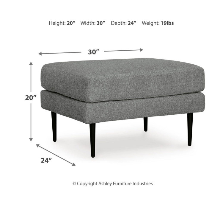 Hazela Chair and Ottoman - Charcoal