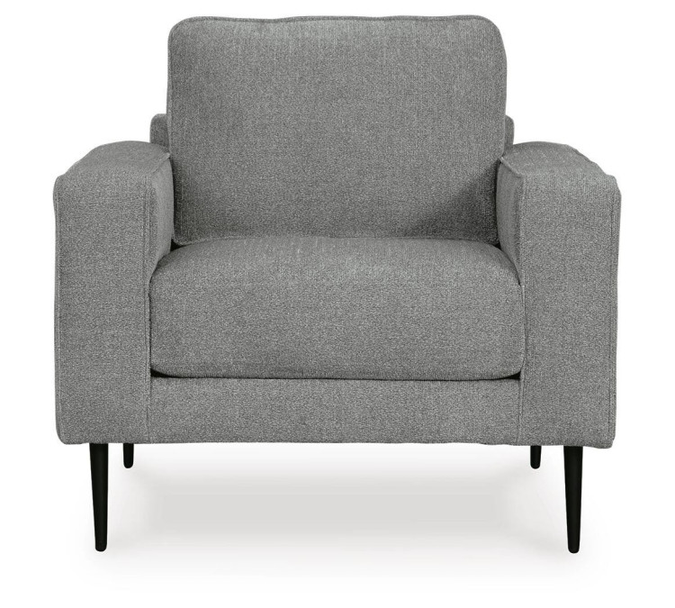 Hazela Chair and Ottoman - Charcoal