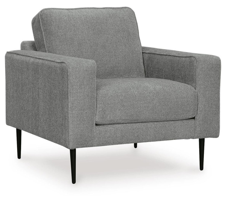 Hazela Chair and Ottoman - Charcoal