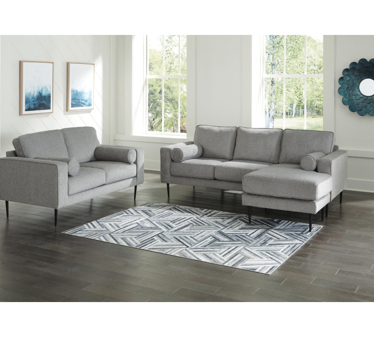 Hazela Sofa Chaise and Loveseat - Charcoal