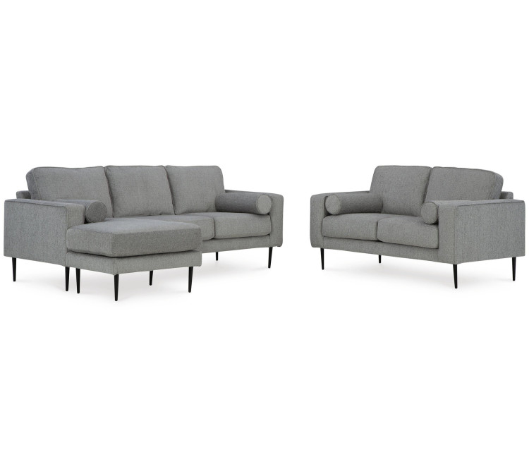 Hazela Sofa Chaise and Loveseat - Charcoal