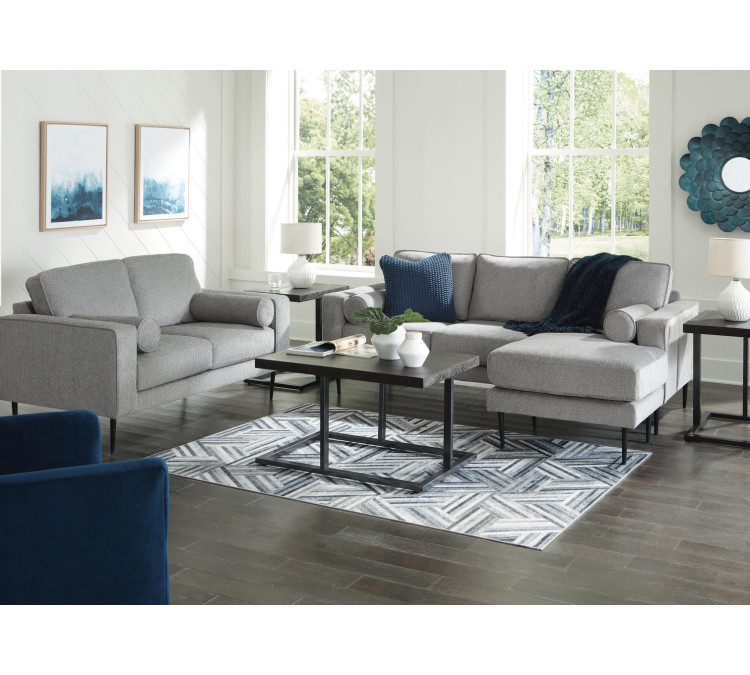 Hazela Sofa Chaise and Loveseat - Charcoal