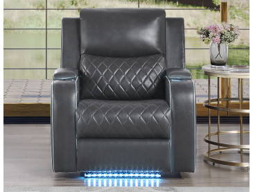 Luna Home Cinema Power Recliner, Vegan Leather - Charcoal