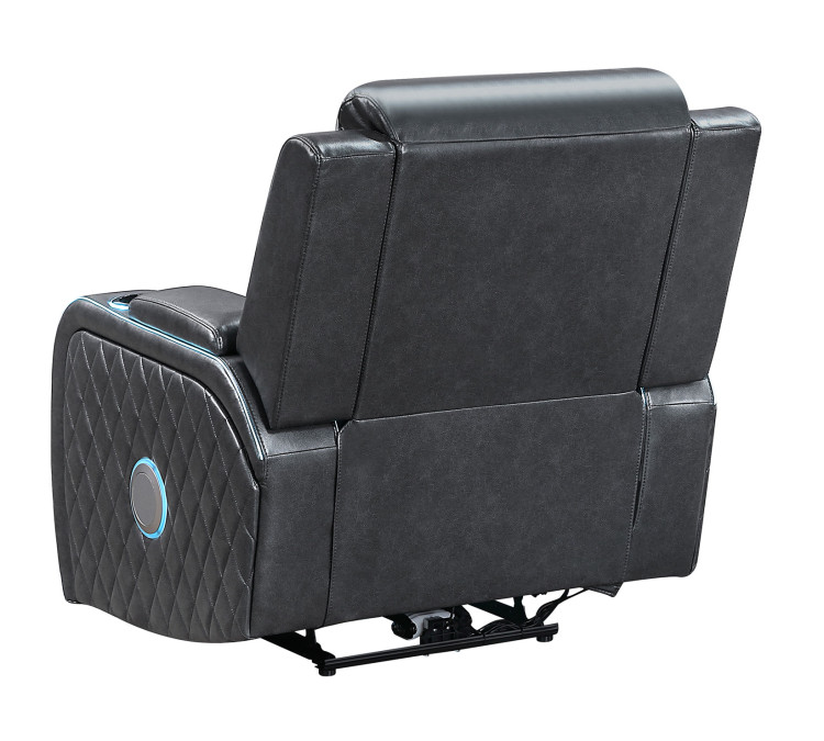 Luna Home Cinema Power Recliner, Vegan Leather - Charcoal