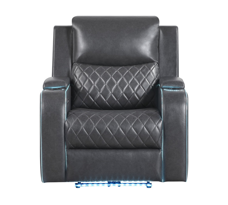 Luna Home Cinema Power Recliner, Vegan Leather - Charcoal