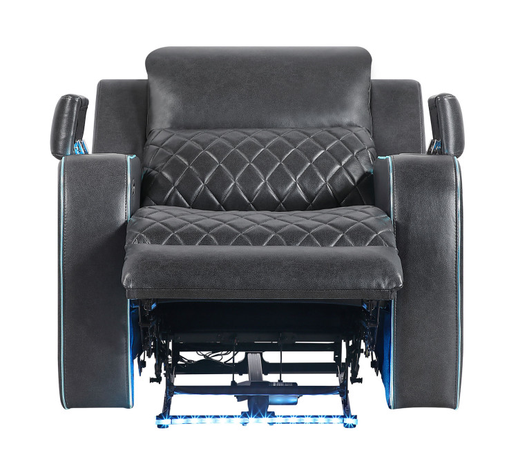 Luna Home Cinema Power Recliner, Vegan Leather - Charcoal