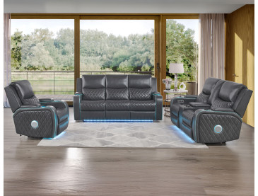 Luna Home Cinema Power Reclining - Charcoal