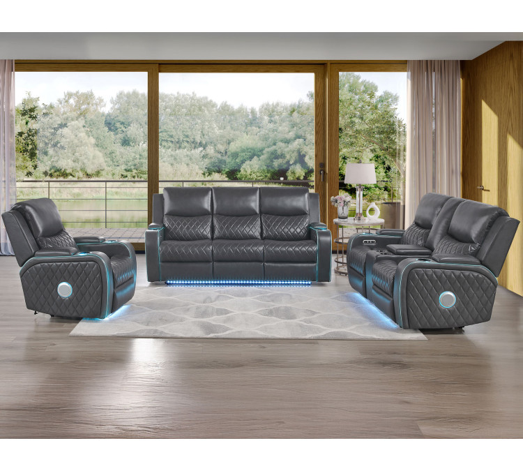 Luna Home Cinema Power Reclining - Charcoal